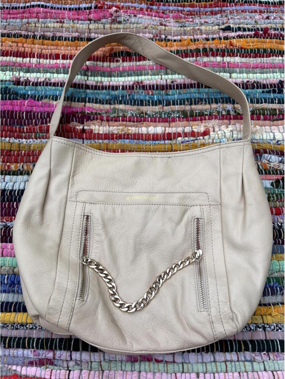 Women's Cream and White Bag